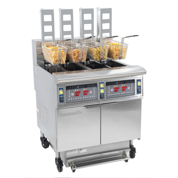 Casselin Elektrische Friteuse mit automatischem Heben und Filtrieren 4 x 12 Liter 17+17kW, CFPRAF124
