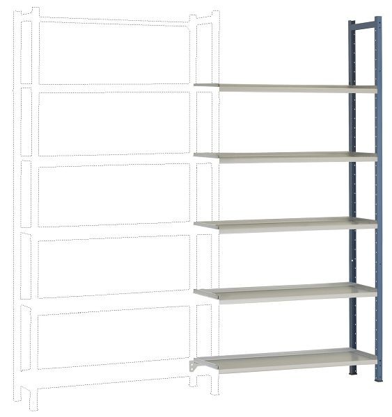 Manuflex Archiv-Anbauregal mit 5 Stahlböden, HxBxT = 1900 x 930 x 300 mm, RA2212.5007