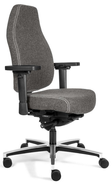 Deskin Bürodrehstuhl SenseFIT mit Armlehnen, Grau, 680 x 650 x 1200 mm, 289367
