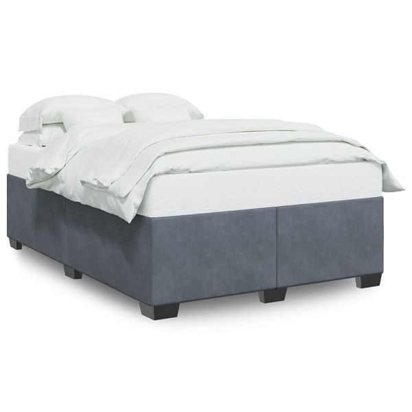 vidaXL Bettgestell Dunkelgrau 140x200 cm Samt (100% Polyester), 3284638