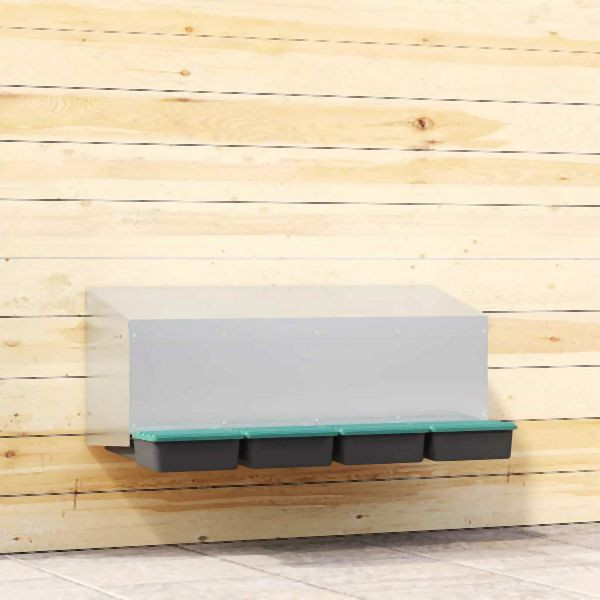 vidaXL Hühner-Nistkasten 4 Fächer Wandmontage Verzinkter Stahl, 4104901