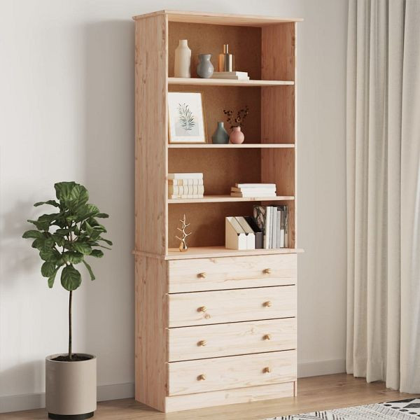vidaXL Bücherregal mit Schubladen ALTA 77x35x186,5cm Massivholz Kiefer, 353953
