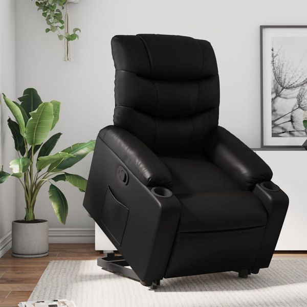 vidaXL Relaxsessel mit Aufstehhilfe Schwarz Kunstleder, 3206599