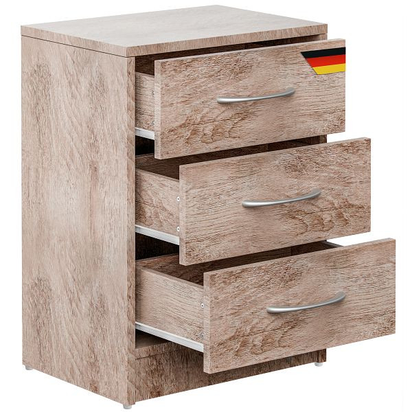 casaria Nachttisch Eloise Eiche 54x39x28cm, 109458, 4251779111503