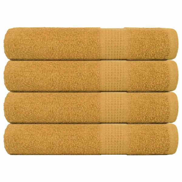 vidaXL Handtücher 4 Stück Golden 100x200 cm 360 g/m² 100% Baumwolle, 136819