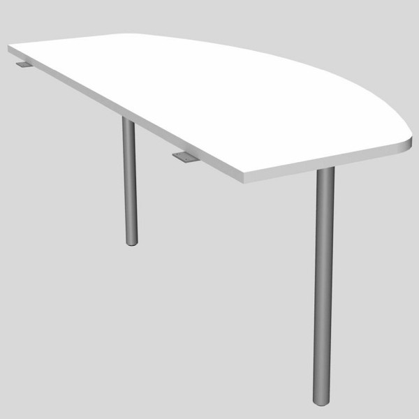 Deskin Anbautisch MODUL, Weiß, 1600 x 700 x 745 mm, 272855