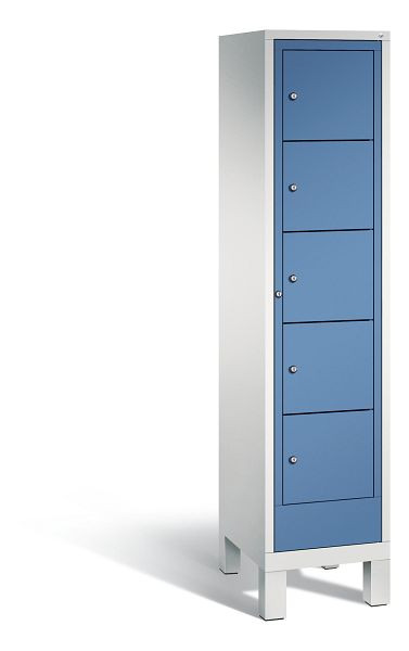 C+P Wäsche-Sammelschrank Evolo, 1 Abteil, H1850xB420xT500 mm, Grau/Fernblau, 48060-105 S10027