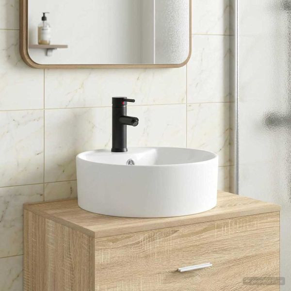 vidaXL Waschbecken fürs Badezimmer Matt Schwarz 40,5 x 40,5 x 15 cm, 890233