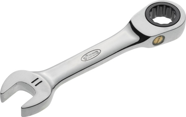 VIGOR Ratschen-Ring-Maulschlüssel, kurz, Außen-Sechskant Profil, Außen-Doppel-Sechskant Profil, 11 mm, V2825