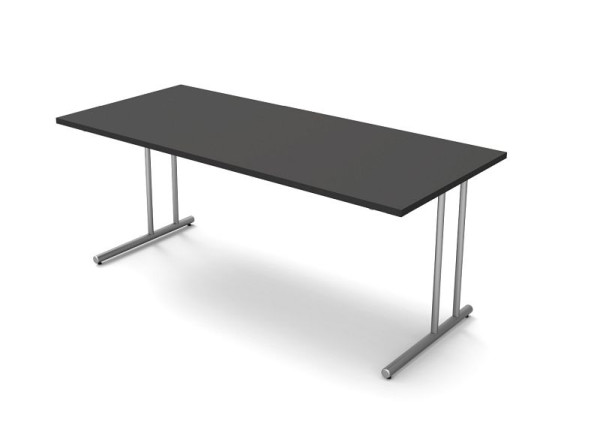 Kerkmann Schreibtisch mit C-Fuß-Gestell, Start Up, B 1800 mm x T 800 mm x H 750 mm, Farbe: Anthrazit, 11435113