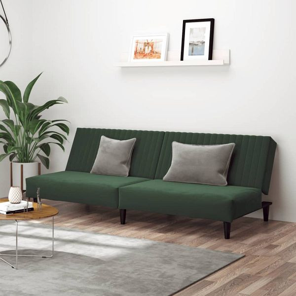 vidaXL Schlafsofa 2-Sitzer Dunkelgrün Samt, Top-Qualität, 375928