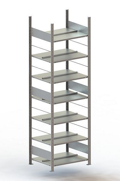 Meta S3 Büro Steckregal Compact GR 2500x750x600 mm, verzinkt, Bodenanzahl: 7, 200177368