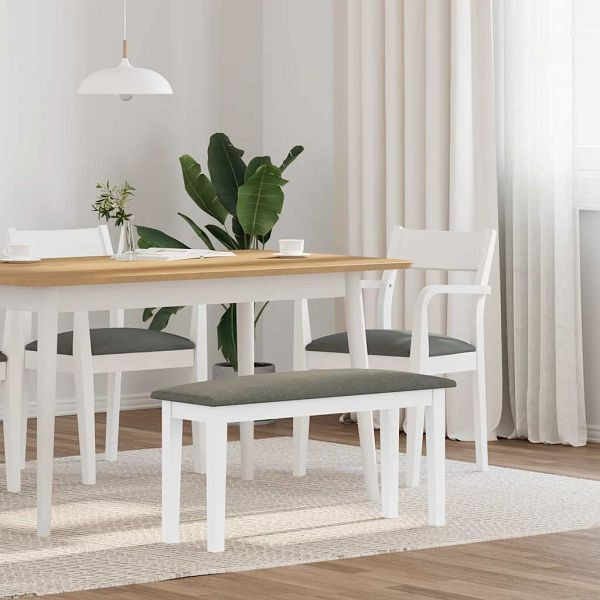 vidaXL Bank 90 cm Weiß Massivholz Gummibaum, robust und stabil, 4102597