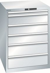 LISTA Schubladenschrank 36x36E (BxTxH) 717x725x1000mm AUTO Lock, Lichtgrau, 6 Schubladen, Tragkraft Schubladen: 75kg, 14.417.020.A