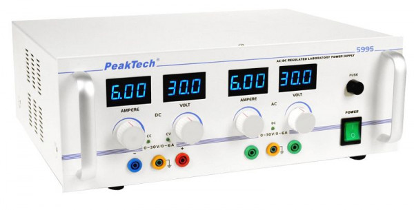 PeakTech AC/DC Labornetzgerät, 0 - 30V / 0 - 6 A, P 5995