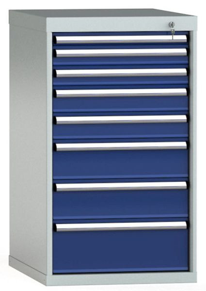 KLW Schubladenschrank 1000 x 572 x 750 mm H x B x T, Einbaumaß: 900 mm, Einteilung: 27x36 Einheiten, VU / 200 kg, SEB1000-08UP-001