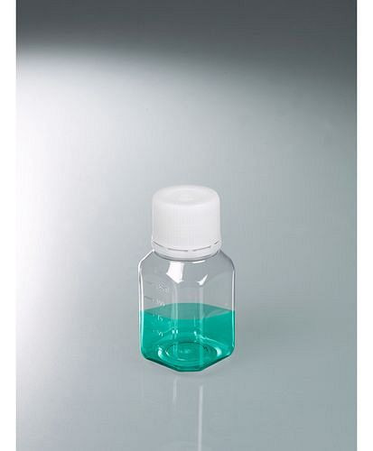 DENIOS Laborflaschen aus PET, steril, glasklar, mit Graduierung, 125 ml, VE: 24 Stück, 281-747