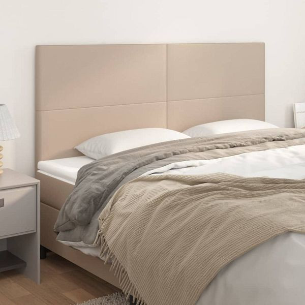vidaXL Kopfteile 4 Stück Cappuccino-Braun 100x5x78/88 cm Kunstleder, 3116165