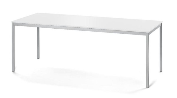 Deskin Konferenztisch PROFI MODUL, Platte Weiß, Gestell Alusilber RAL 9006, B 1800 x T 800 x H 728 mm, 359395