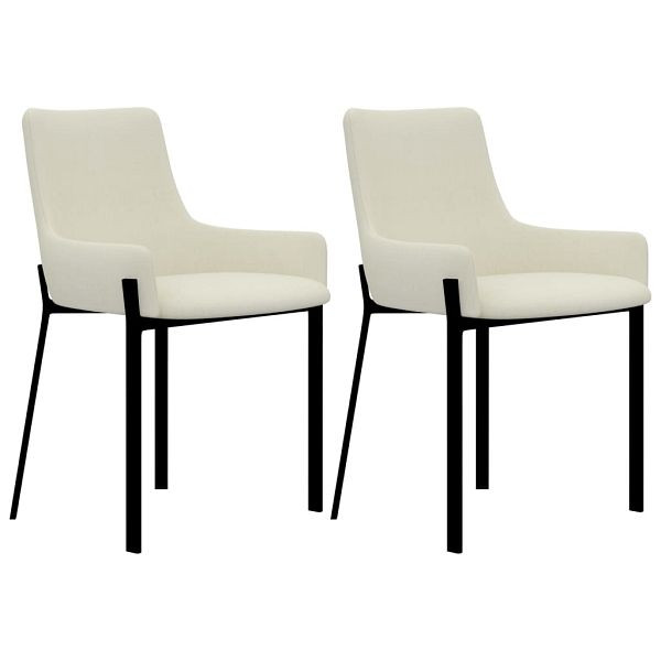 vidaXL Esszimmerstühle 2 Stück Creme Stoff, Material: Polyester: 100%, 282591