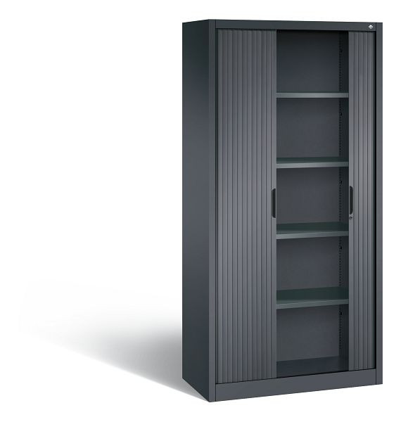 C+P Rollladenschrank Omnispace, H1980xB1000xT420mm, Farbe: Schwarzgrau, Griffmulde, 5 OH, 3202-00 S10234