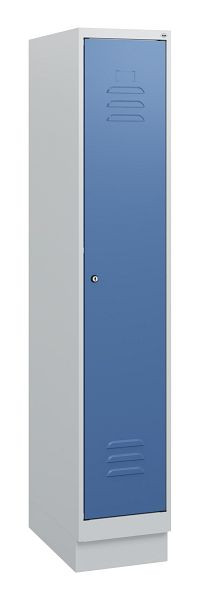 C+P Umkleidespind Classic PLUS, Sockel, 1630x300x500mm, 7035/5023, Zylinderschloss, 0800205-10 S10020