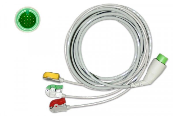 Golmed 3-adriges EKG-Komplettkabel mit Klammern, zu Spacelabs, 2-3-SL17