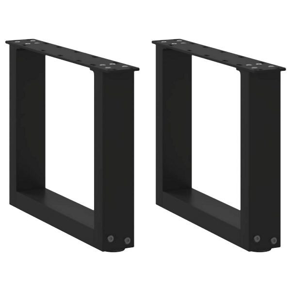 vidaXL Couchtischbeine U-Form 2 Stück Schwarz 40x(30-31) cm Stahl, 4013132