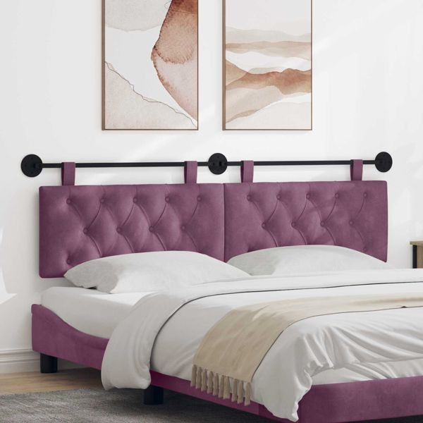 vidaXL Hängevorderseite Wandmontiert Lila 170 x 55 x 7 cm Samt, 42032178