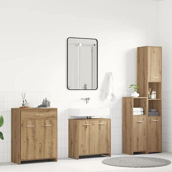 vidaXL 4-tlg. Badmöbel-Set Artisan-Eiche Holzwerkstoff, 3328942