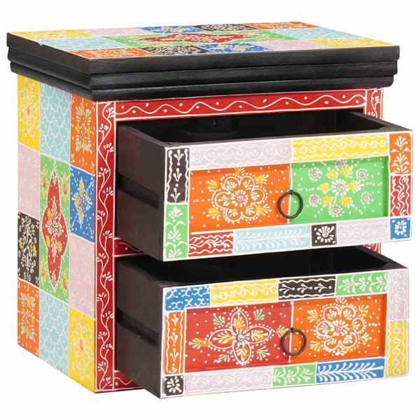 vidaXL Nachttisch Mehrfarbig 40 x 30 x 40 cm Massivholz Mango, 4017588