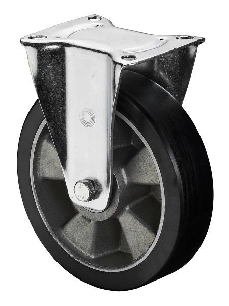 BS Rollen Transportrolle, Bockrolle, Rad-Breite 40 mm, Rad-Ø 125 mm, Tragfähigkeit 200 kg, Guss-Polyurethan, Radkörper Aluminium, Kugellager, LS410.B91.125