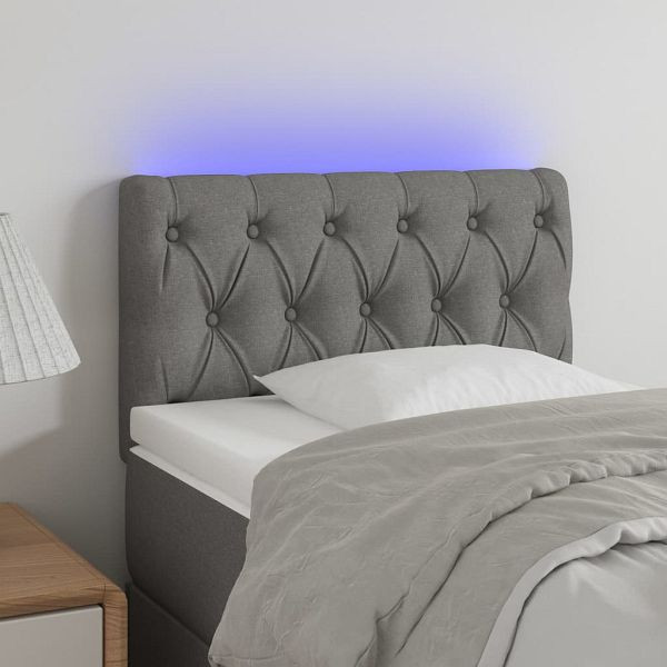 vidaXL LED Kopfteil Hellgrau 80x7x78/88 cm Stoff, 3121922