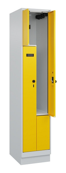 C+P Z-Spind Evolo PLUS, Sockel, 2 Fächer, 1950x400x500mm, 7035/1023, Drehriegel, 049023-122 S10003