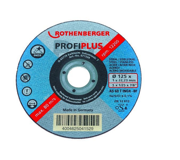 Rothenberger Trennscheibe INOX PROFI Plus, 11,5 x 1 cm, VE: 10 Stück, 071533D