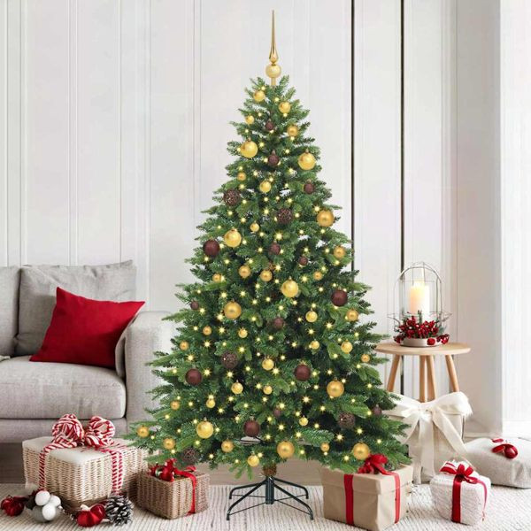 vidaXL Künstlicher Weihnachtsbaum mit 300 LEDs Grün 180 cm PE und PVC, 3397546