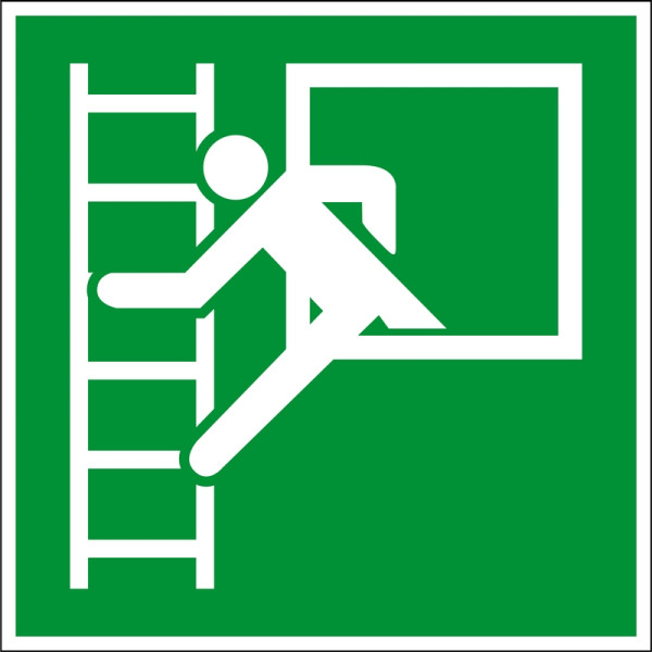 Eichner Rettungsschild "Rettungsausstieg", B x H: 20 x 20 cm, Folie, selbstklebend, langnachleuchtend HI 150, 9225-14031-020