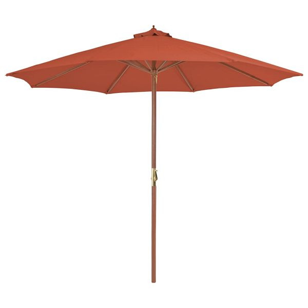 vidaXL Sonnenschirm mit Holz-Mast 300 cm Terrakotta, 44498