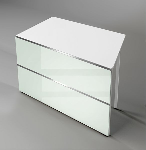 Kerkmann Tischelement mit jeweils einer schrägen und einer geraden Seite, Atlantis, B 1350 x T 825 x H 750 mm, weiß (Montage), 22339582-1