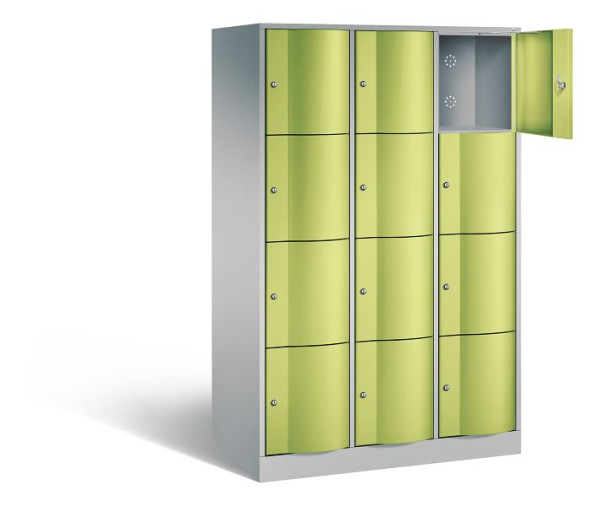 C+P XL-Schließfachschrank Resisto, H1950xB1148xT640mm, Farbe: Weißaluminium / Viridingrün, 8470-373 S10041