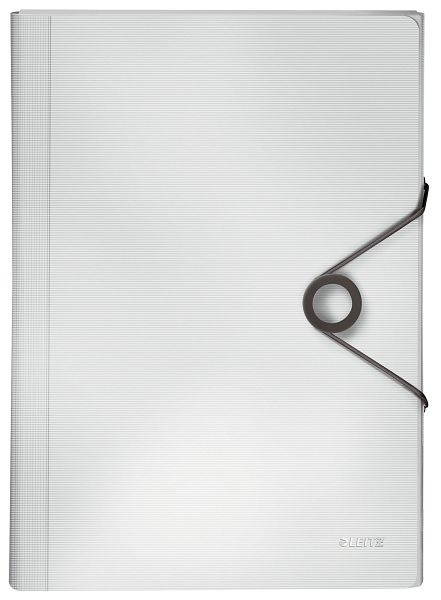 LEITZ 4579 Fächermappe Solid, 6 Fächer, A4, 250 Blatt, PP, weiß, 4579-10-01