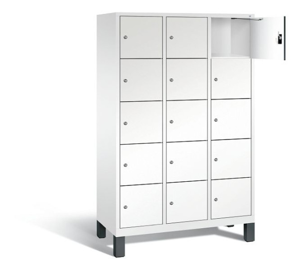 C+P Schließfachschrank Evolo, H1850xB1200xT500mm, Farbe: Verkehrsweiß / Dekor Weiß, 48010-325 S10146