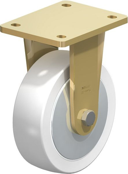 Blickle BS-SPO 160G-FA Stahlgeschweißte Schwerlast-Bockrolle, Polyamid, Weiß, 853063