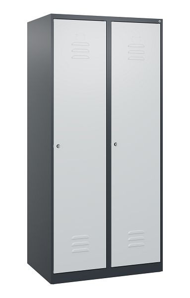 C+P Umkleidespind Classic PLUS mit Mitteltrennwand, 2 Abteile, 1700x800x500mm, 7016/7035, Zylinderschlösser, 0800007-22F S10024