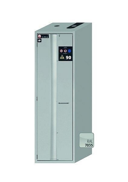 asecos Sicherheitsschrank S-PHOENIX Vol.2-90, S90.196.060.075.FDAC in lichtgrau RAL 7035 mit 4x Auszugswanne Standard (Edelstahl), 30315-001-30323