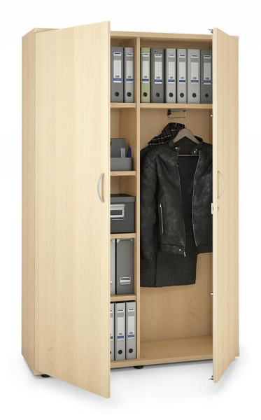 Deskin Garderobenschrank MULTI M pro, Dekor: Ahorndekor, BxHxT: 1200 x 1890 x 420 mm, 250421