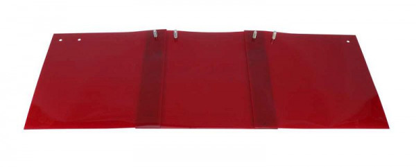 SINOtec TransTac Lamellenvorhang, PVC, 300 x 3mm rotorange, gelocht für Pendelschale 33% Überlappung, DIN ISO 25980, 10001849