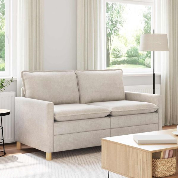 vidaXL Sofa Creme 156 x 81 x 87,5 cm Polyester, 42028860