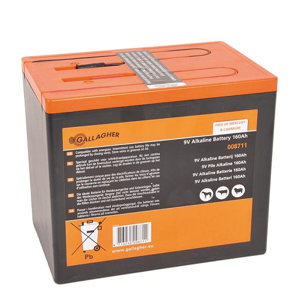 Gallagher Powerpack Alkaline Batterie 9V/160Ah - 190x125x160mm, 008711