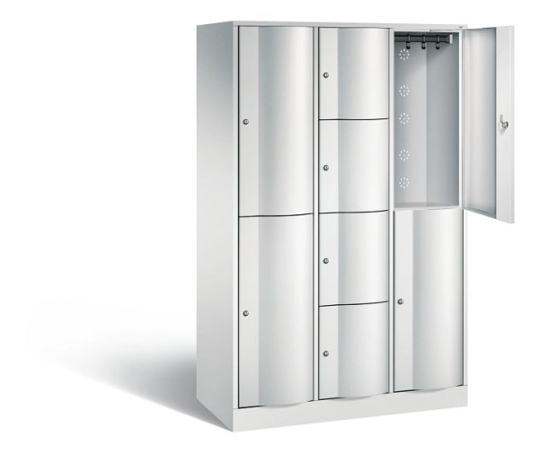 C+P Kombi-Schließfachschrank Resisto, H1950xB1148xT540mm, Farbe: Lichtgrau, 8070-3722 S10027